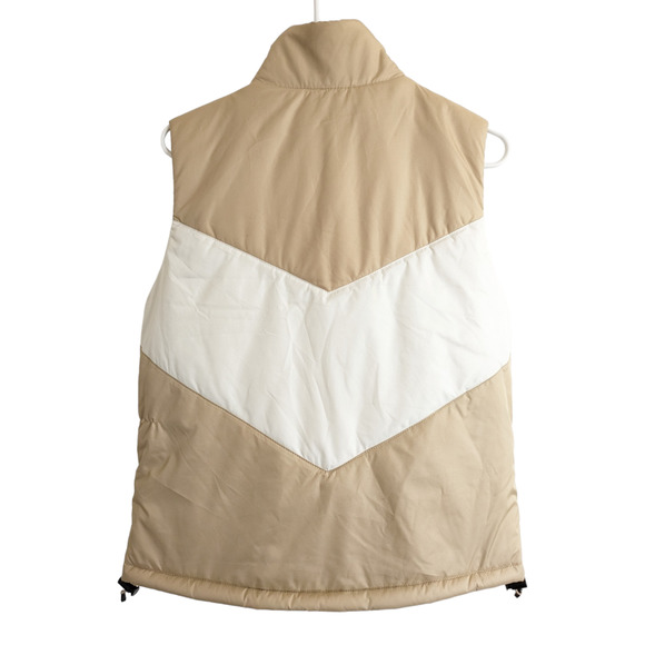 The North Face Sylvester Vest Hawthorne Khaki/White Retro Vest Small Petite - Picture 3 of 7